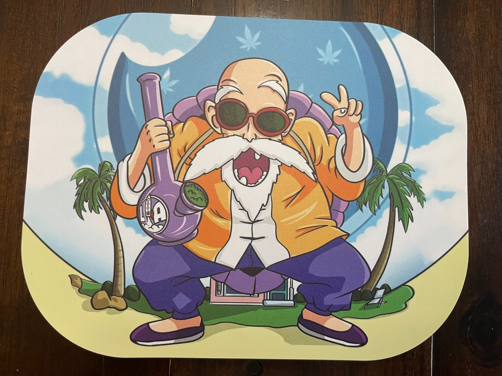 Premium Rolling Tray Ash Tray Magnet DBZ Master Roshi 7inx5.5in