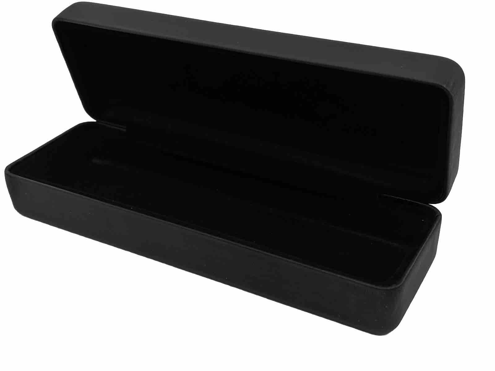 NEW Morel ÖGA Black & Black Hard Clamshell Eyeglasses Case & Microfiber Cloth