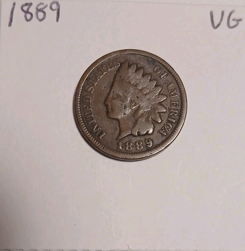 1889 INDIAN HEAD CENT VERY GOOD 1C Copper