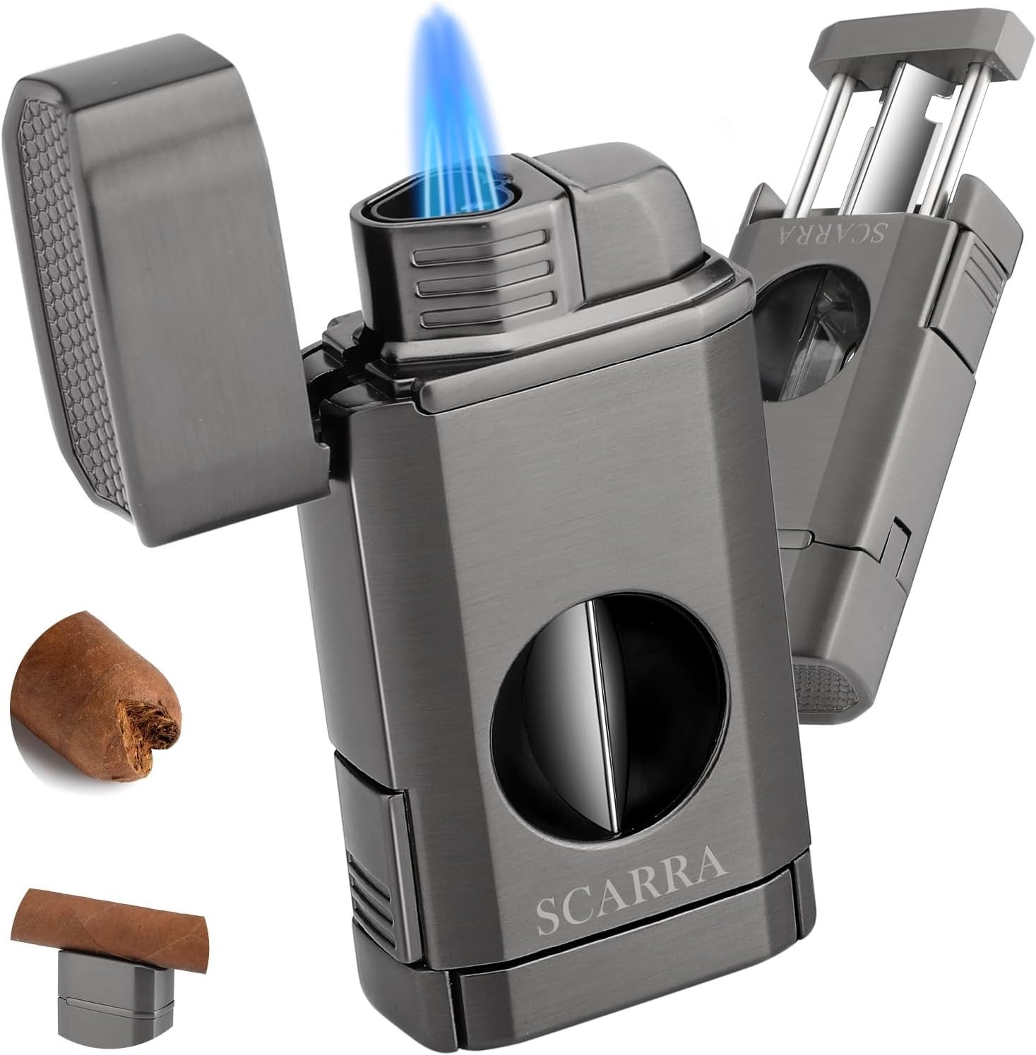 Cigar Torch Lighter, Multi-Function 3-in-1 Torch Lighter Gift for Men, Butane...