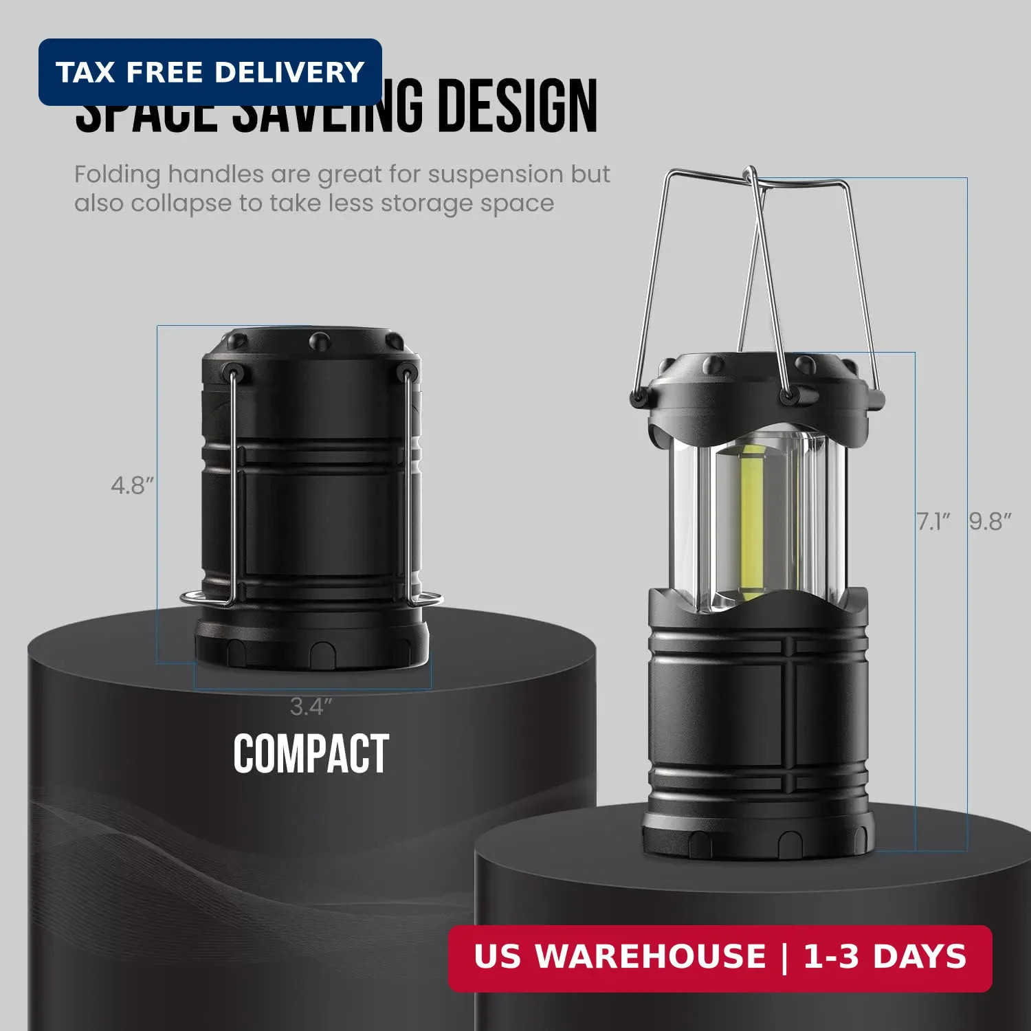 LED Camping Lantern, 4 Pack Battery Powered Flashlight for Power Outages