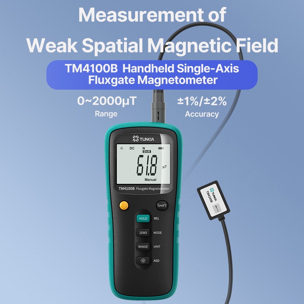 Single-Axis Fluxgate Magnetometer with Accuracy Class 2 Maximum Hold Function