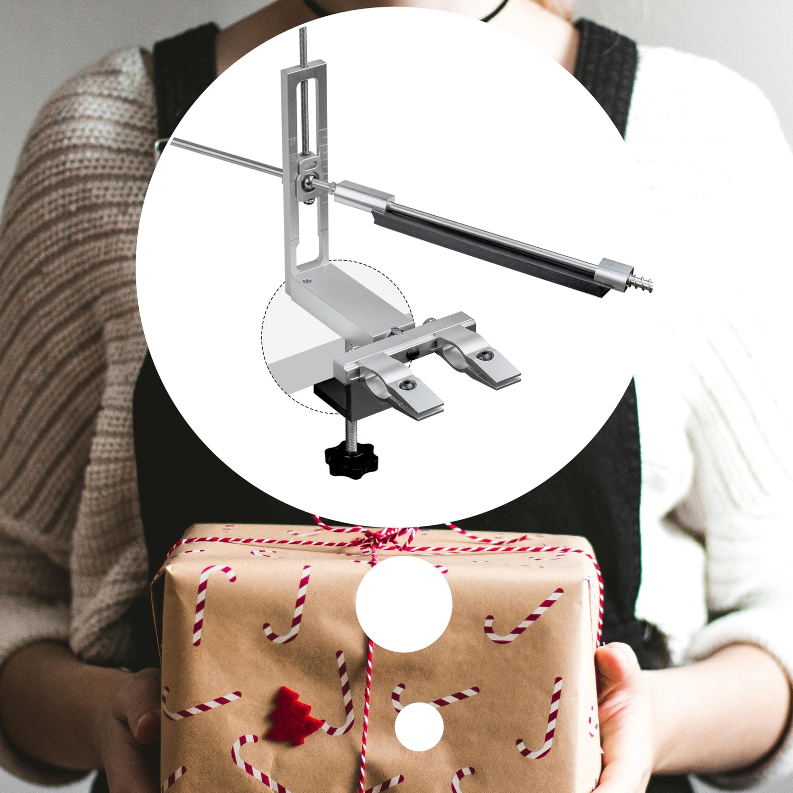 Knife Sharpening System, 360° Flip Quick C-Clamp Fix Angled Knife Sharpener, ...
