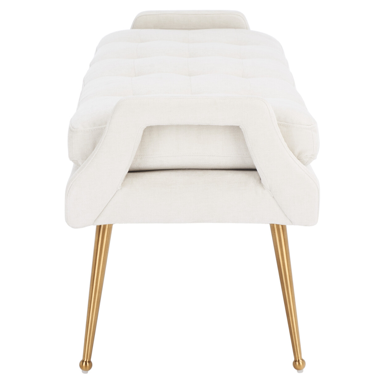 SAFAVIEH Everdeen Bench | Light Grey / Gold |