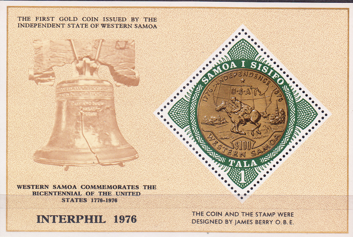 W SAMOA 0437 INTERPHIL FIRST COIN ISSUE