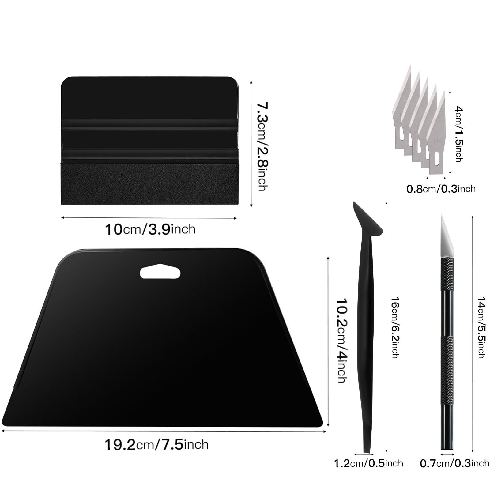 Wallpaper Smoothing Tool Kit, Big Squeegee, Craft Knife, Felt Scraper, 5 Tools