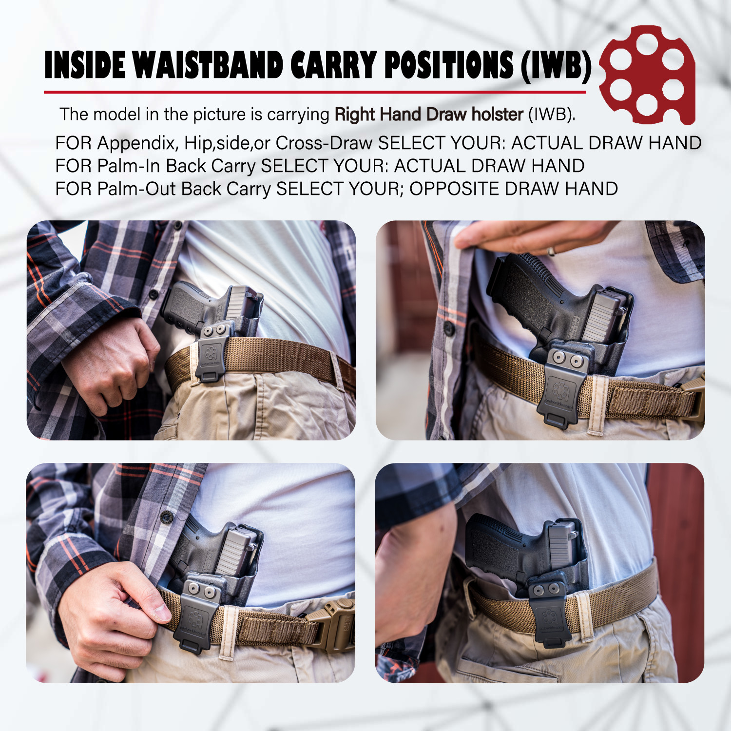 Amberide Ruger IWB KYDEX Holster for Ruger LCP 380 Auto Inside Pistol Concealed