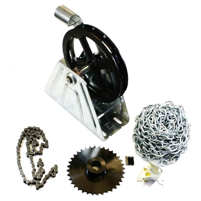 2000R Sectional Garage Door Chain Hoist 4:1 Reduction Wall Mount (1 Inch Shaft)