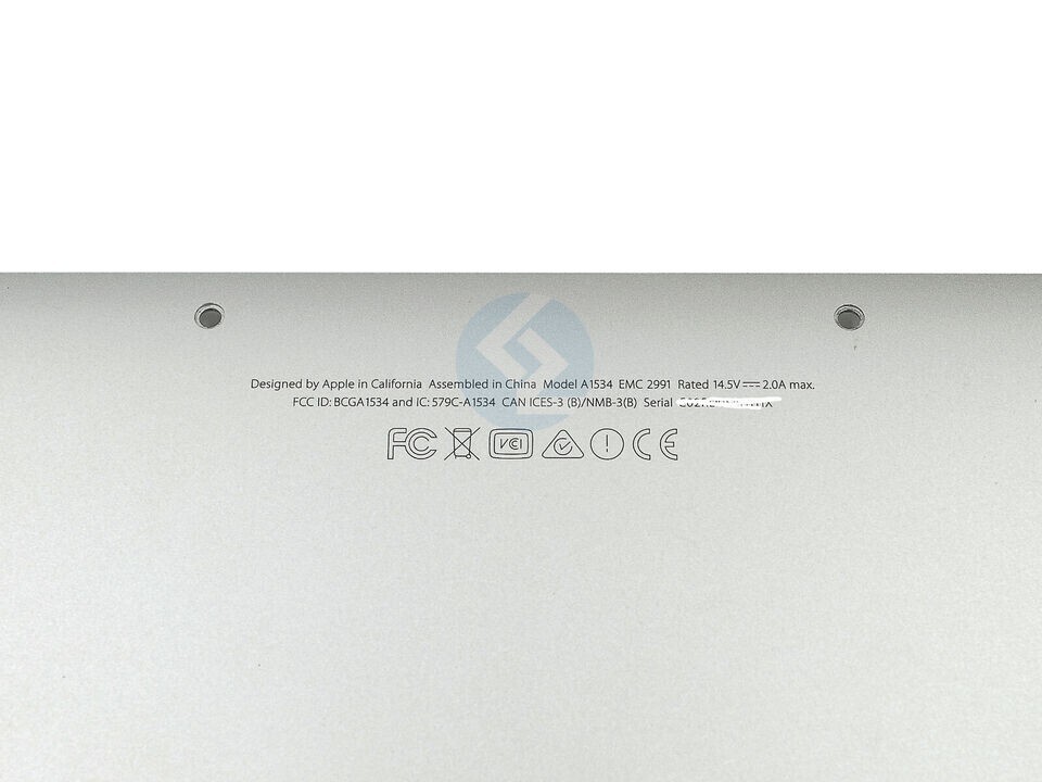 Grade A Silver Bottom Case 613-02402-A for Apple MacBook 12" A1534 2016 2017