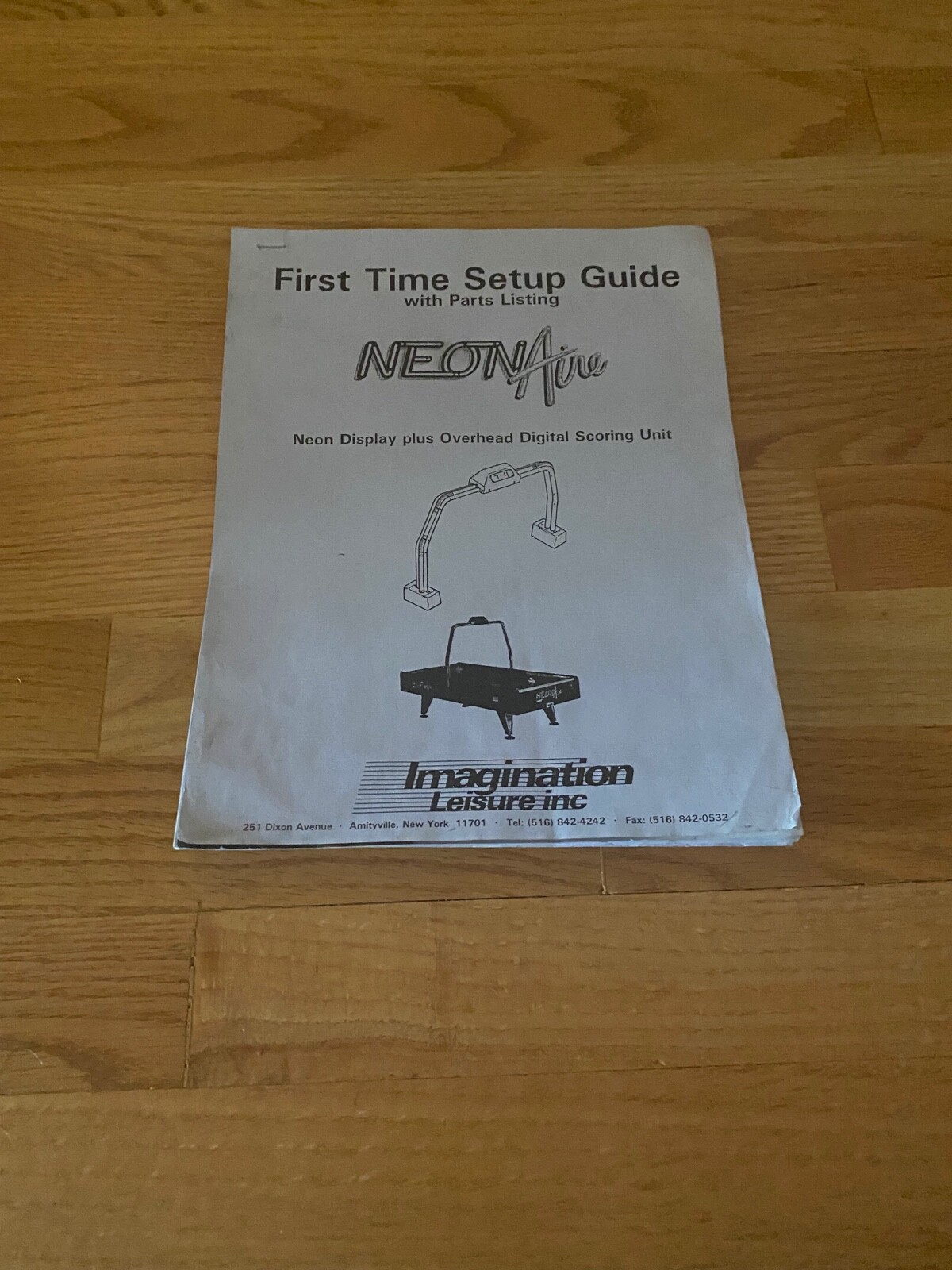 Neon Aire Game First Time Setup Guide w/ Parts Listing Manual