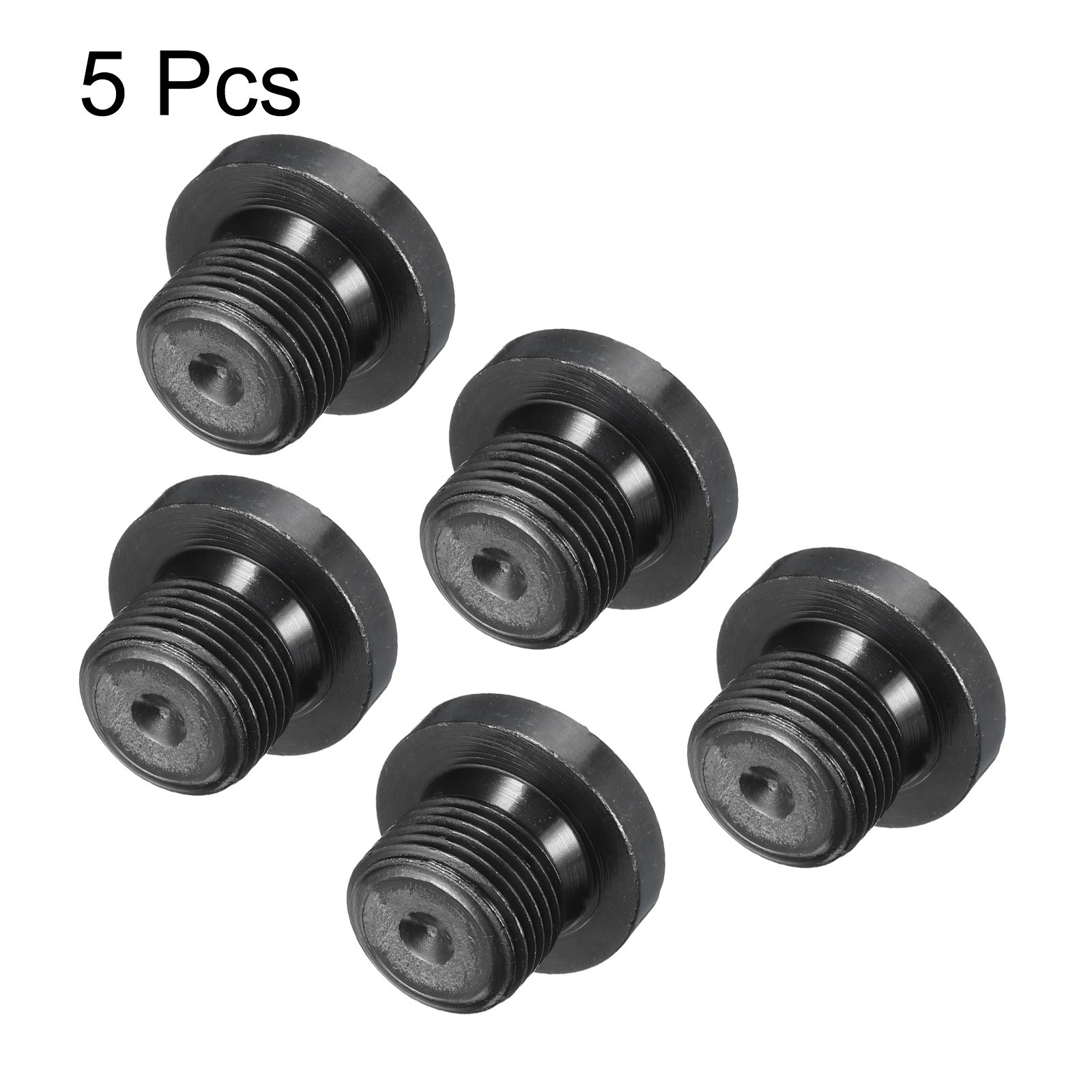 G3/8 Male Outer Head Hex Thread Socket Pipe Plug Fitting, 5Pcs, Black