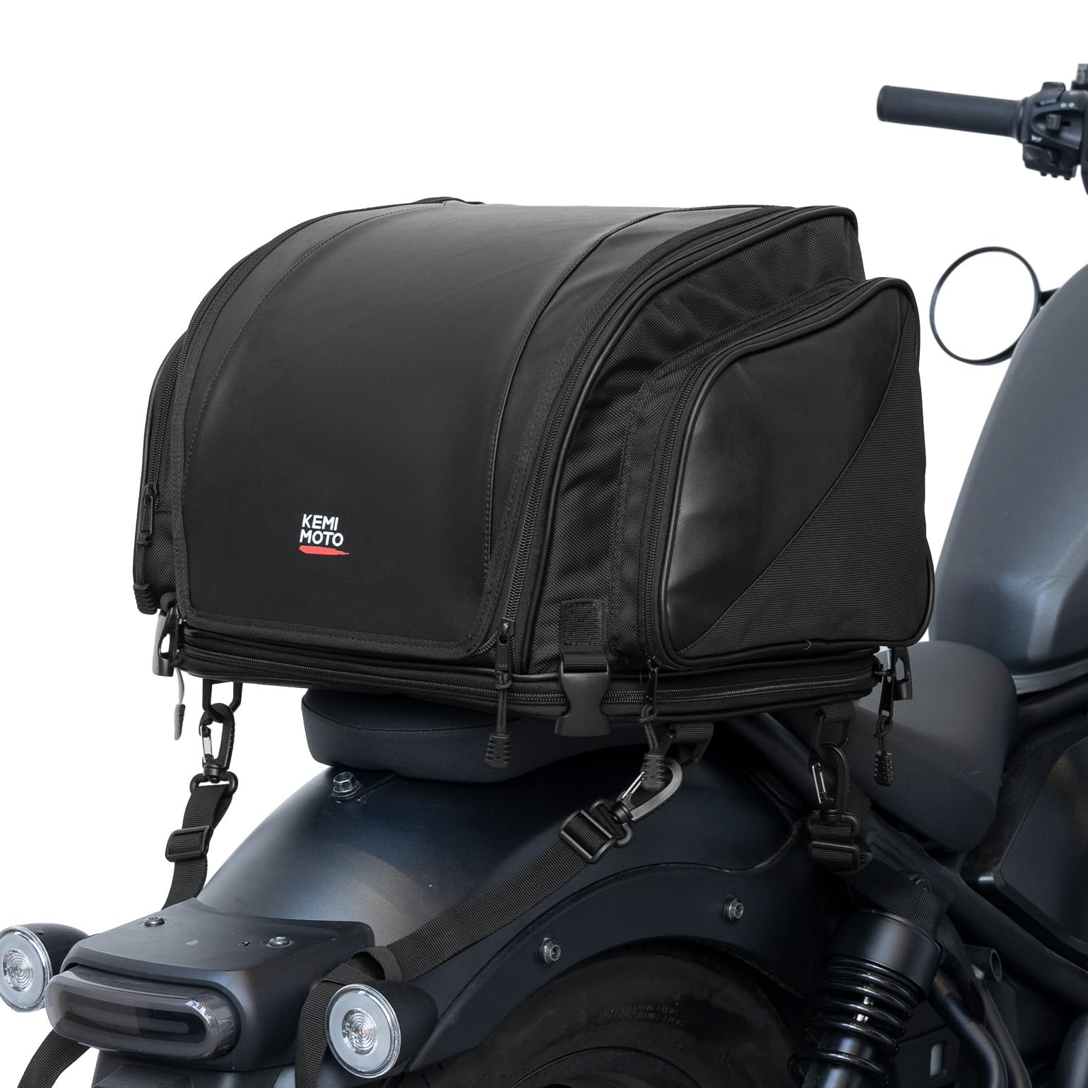 Expandable Motorcycle Panniers Bag 40-50L Bicycle Luggage Tail Rack Saddle Bags