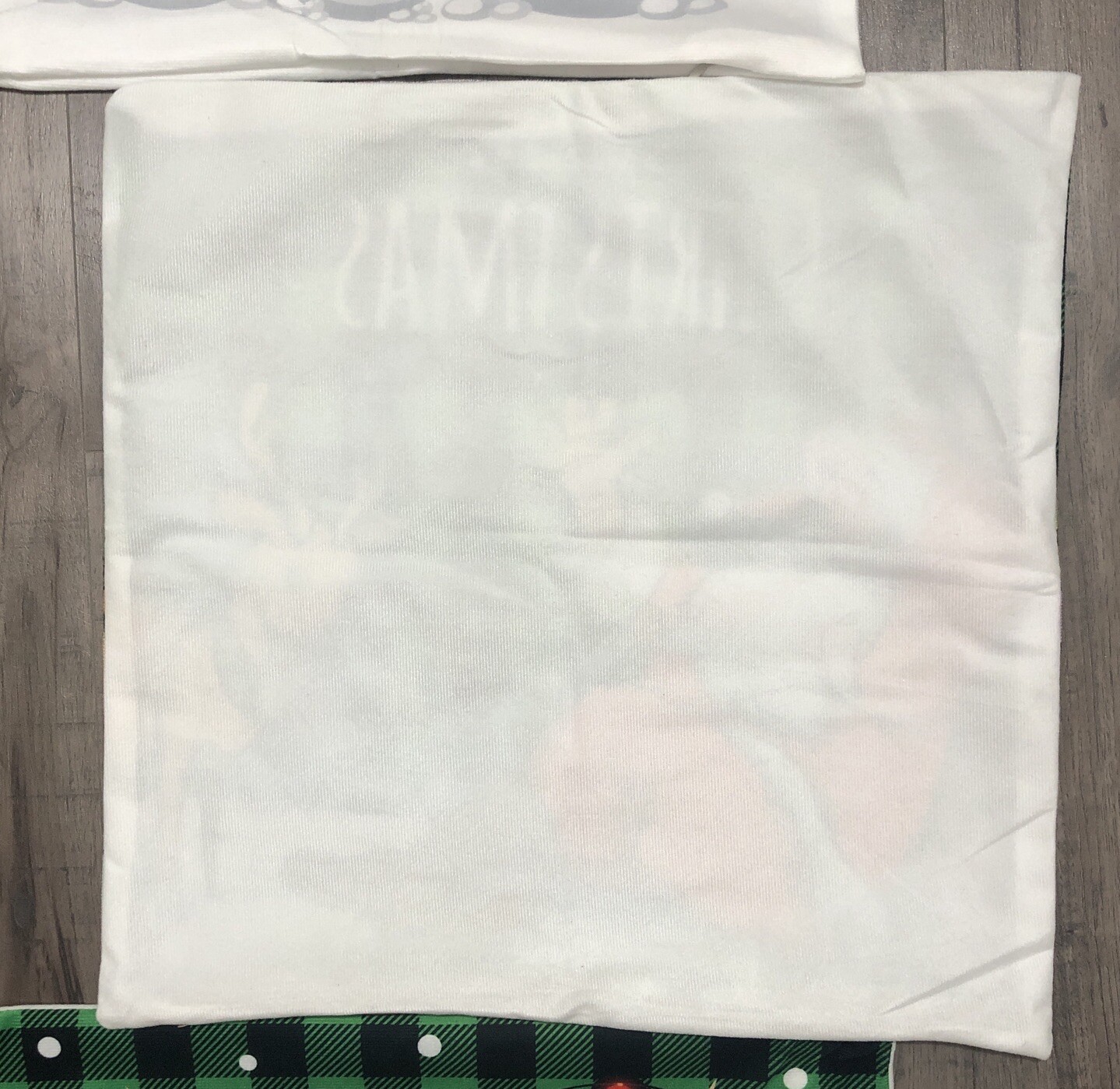 3 Merry Christmas Pillow Covers 18”x18” Green Buffalo Plaid Snowman Santa