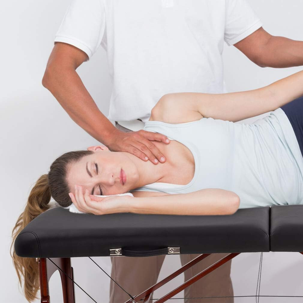 Massage Bed Portable Massage Table Lash Bed Height Adjustable 2 Fold Table
