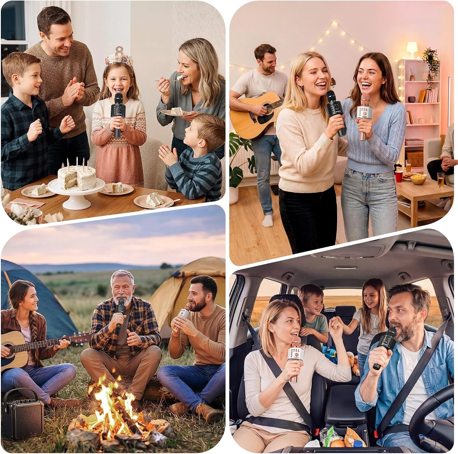 Portable Q37 Karaoke Microphone with Bluetooth & Volume Control for All Devices