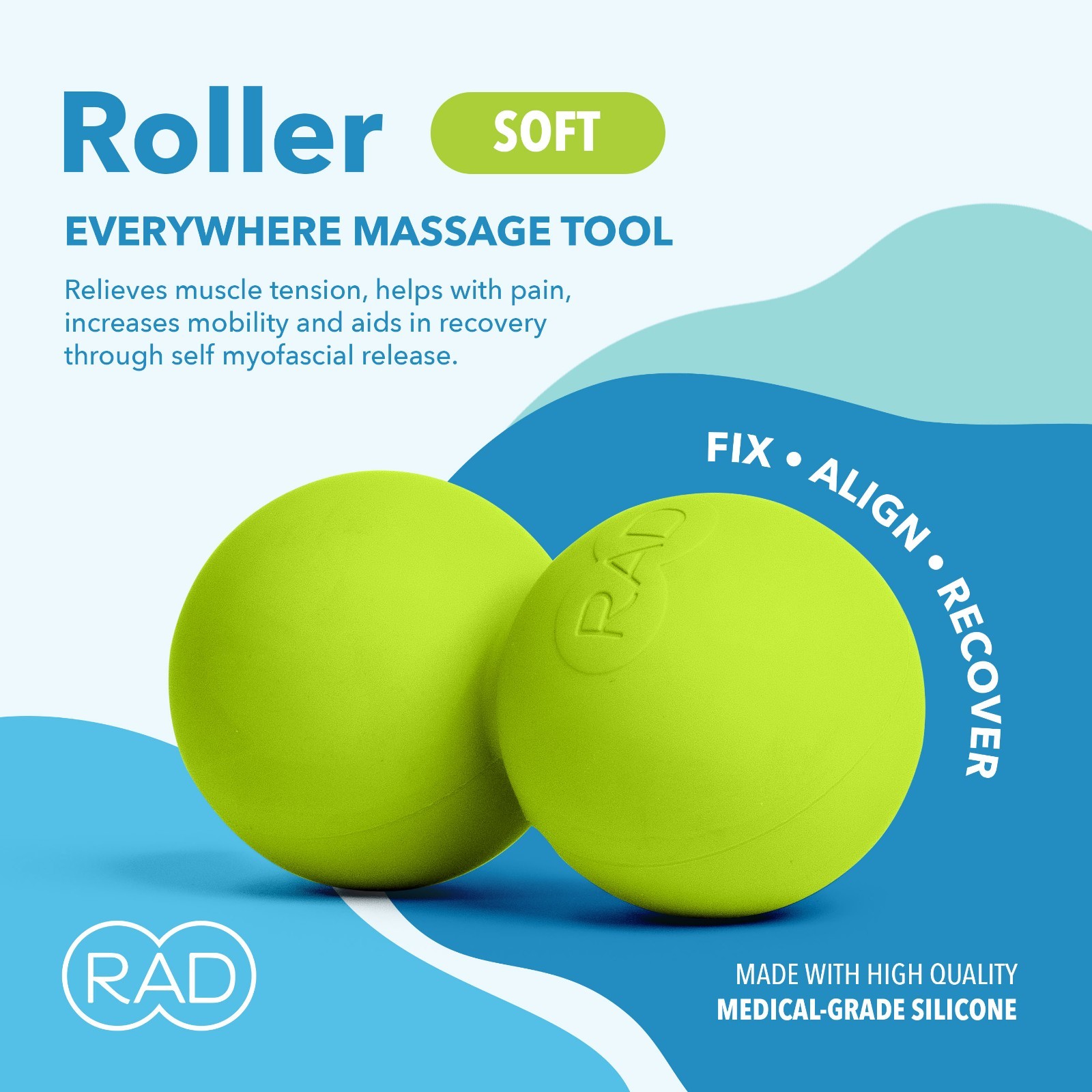RAD Roller Soft Massage/SMR Peanut - Soft/Low Density Variant - NEW