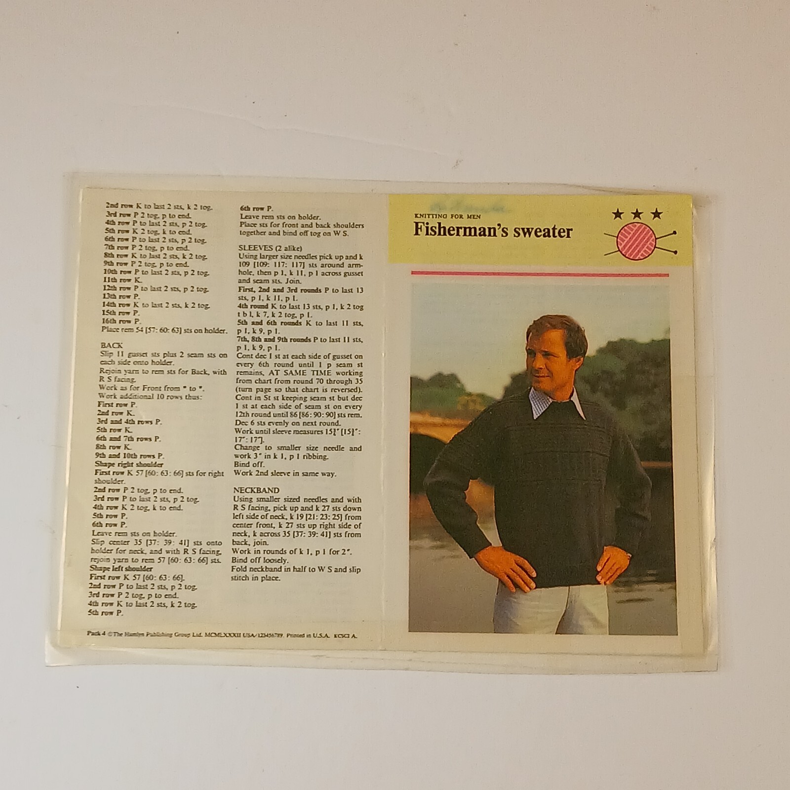 Vintage Knitting and Crochet Pattern leaflets Lot of 8 Fisherman's Sweater