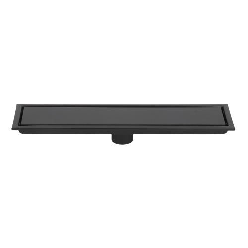 16"/24" Matte Black Linear Shower Drain 2-in-1 Trench Floor Drain Tile Insert