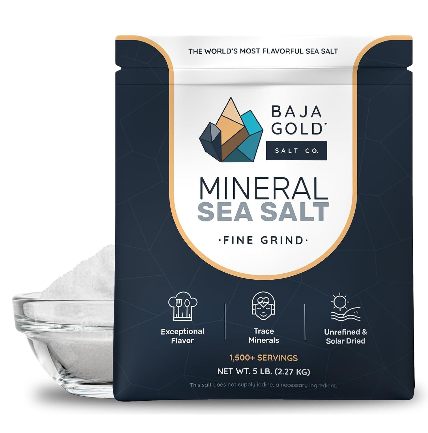 Baja Gold Mineral Sea Salt Fine Grind Natural Salt in Resealable Bag