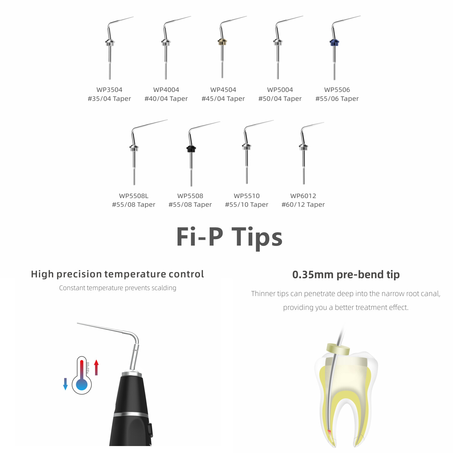 Woodpecker Gutta Percha Pen Obturation System Heated Tips FI-G FI-P FI-E Needle