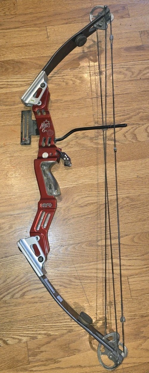 Vintage Red Chrome PSE Mach-6 MAXIS Compound Bow RH Right Handed