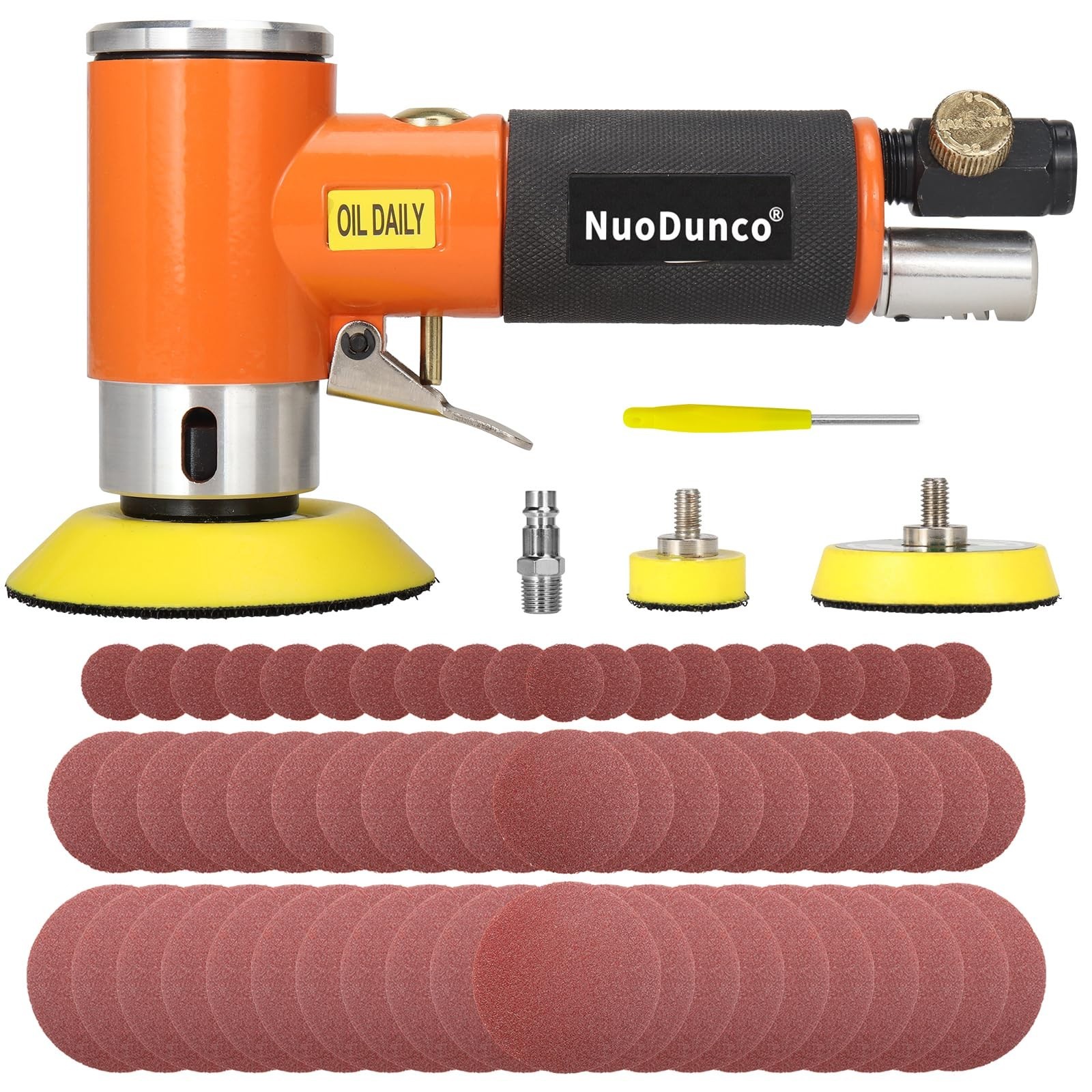 1/2/3 Inch Mini Random Orbital Air Sander Kit Industrial Grade Pneumatic Sand...