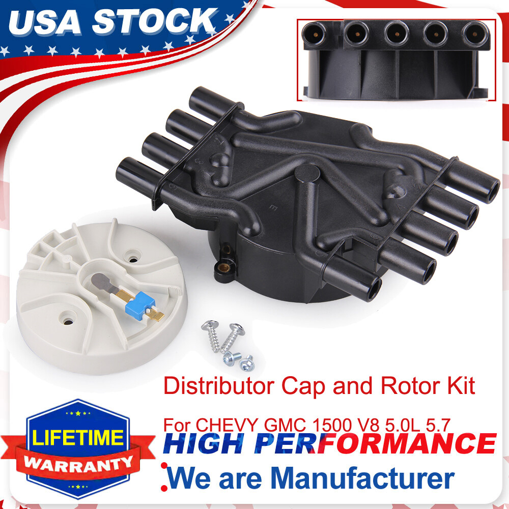 Distributor Cap & Rotor Kit For Chevrolet & GMC 5.0L 5.7L V8 1996 1997 1998 1999