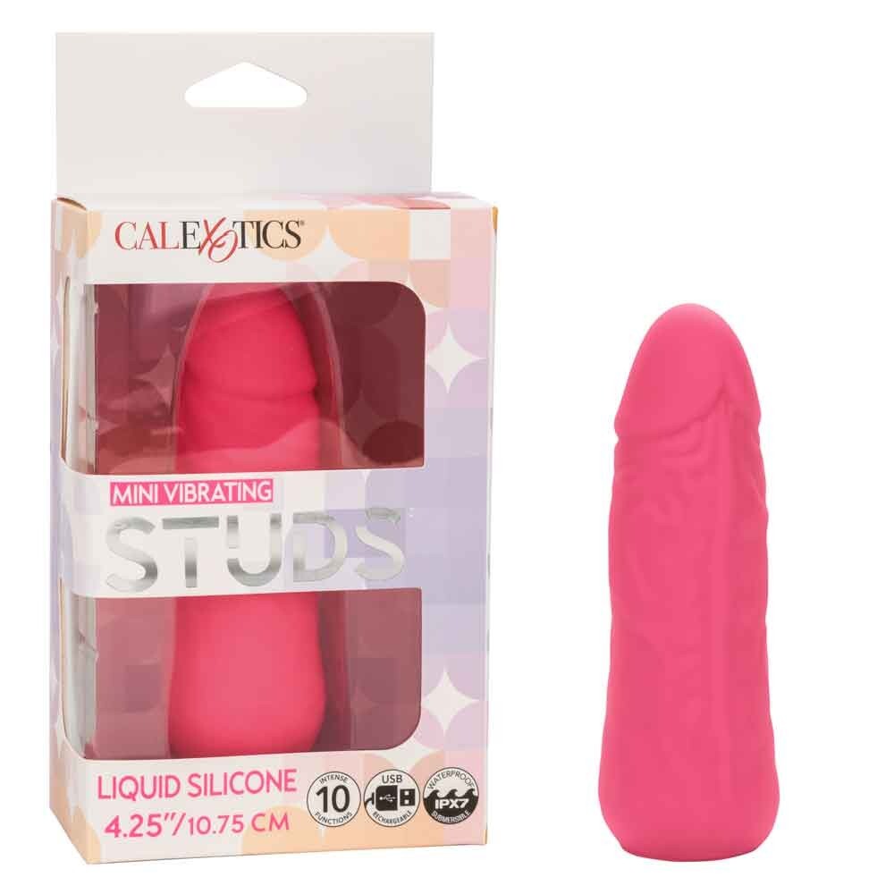 CalExotics Studs Mini Silicone 4.25" Waterproof Vibrator Pink