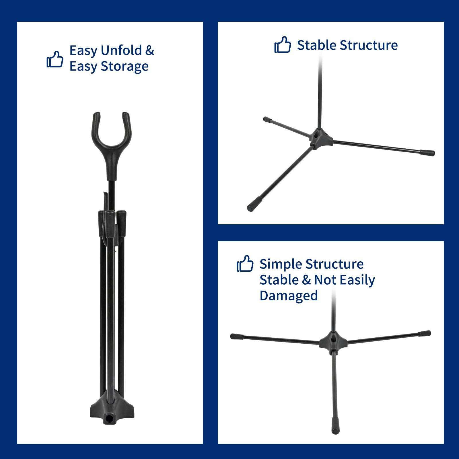Archery Bow Stand - 14.6" Height Lightweight Bow Stand, Foldable Bow Rack Holder