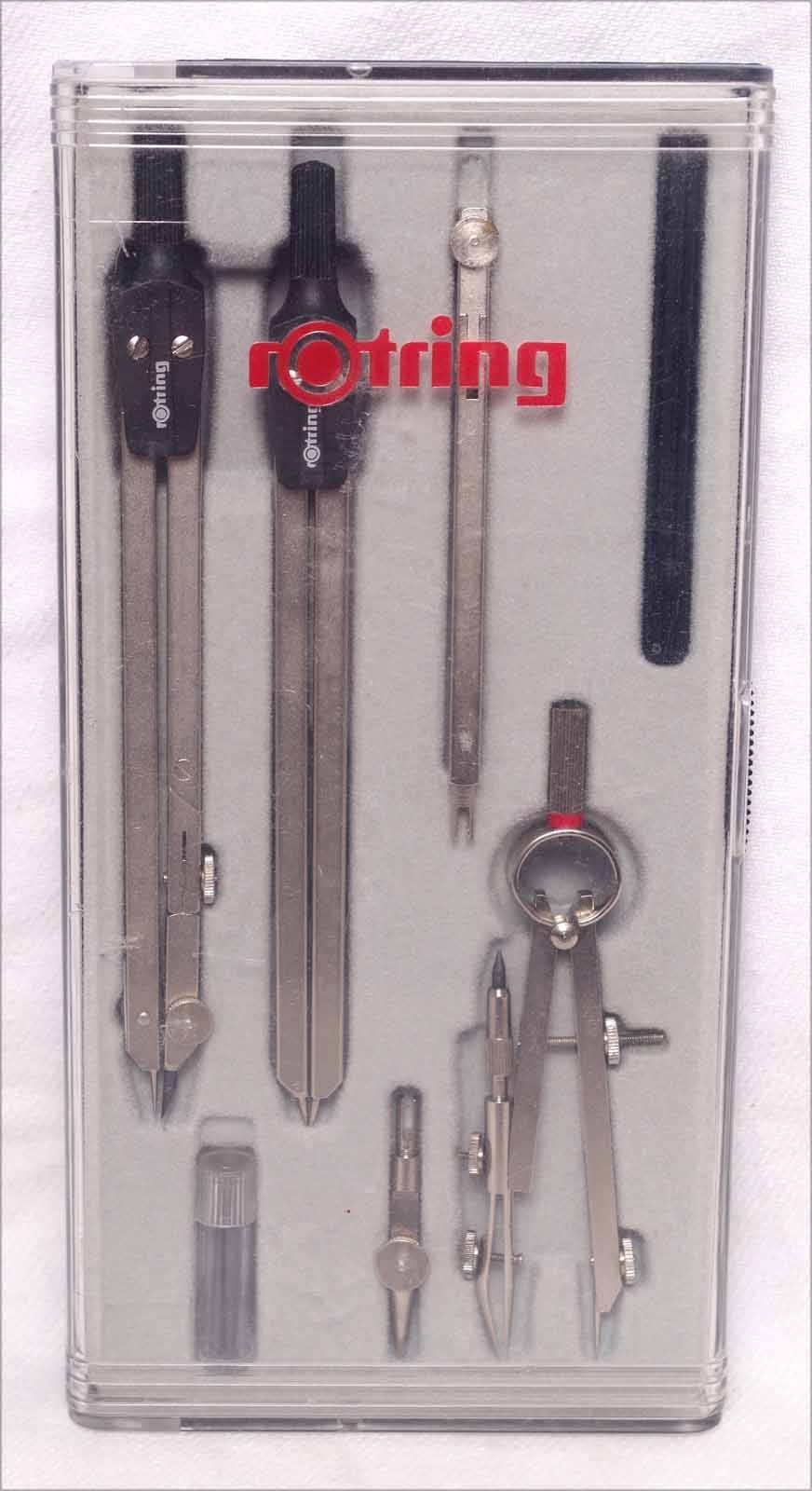 Rotring draftsman's instruments set - 8 piece - boxed