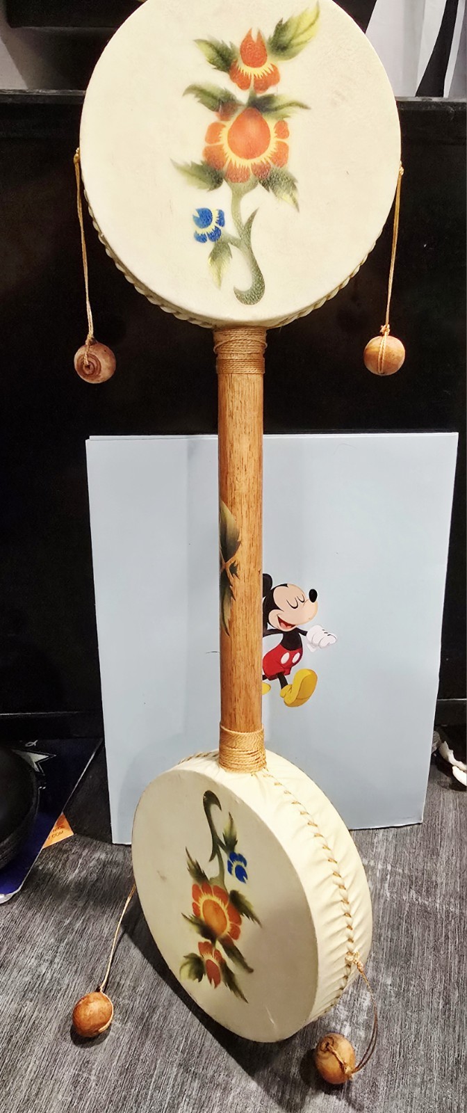 Hand Twist Monkey 2 Ways Drum Percussion Musical Instrument Rattle Shaker 16" L