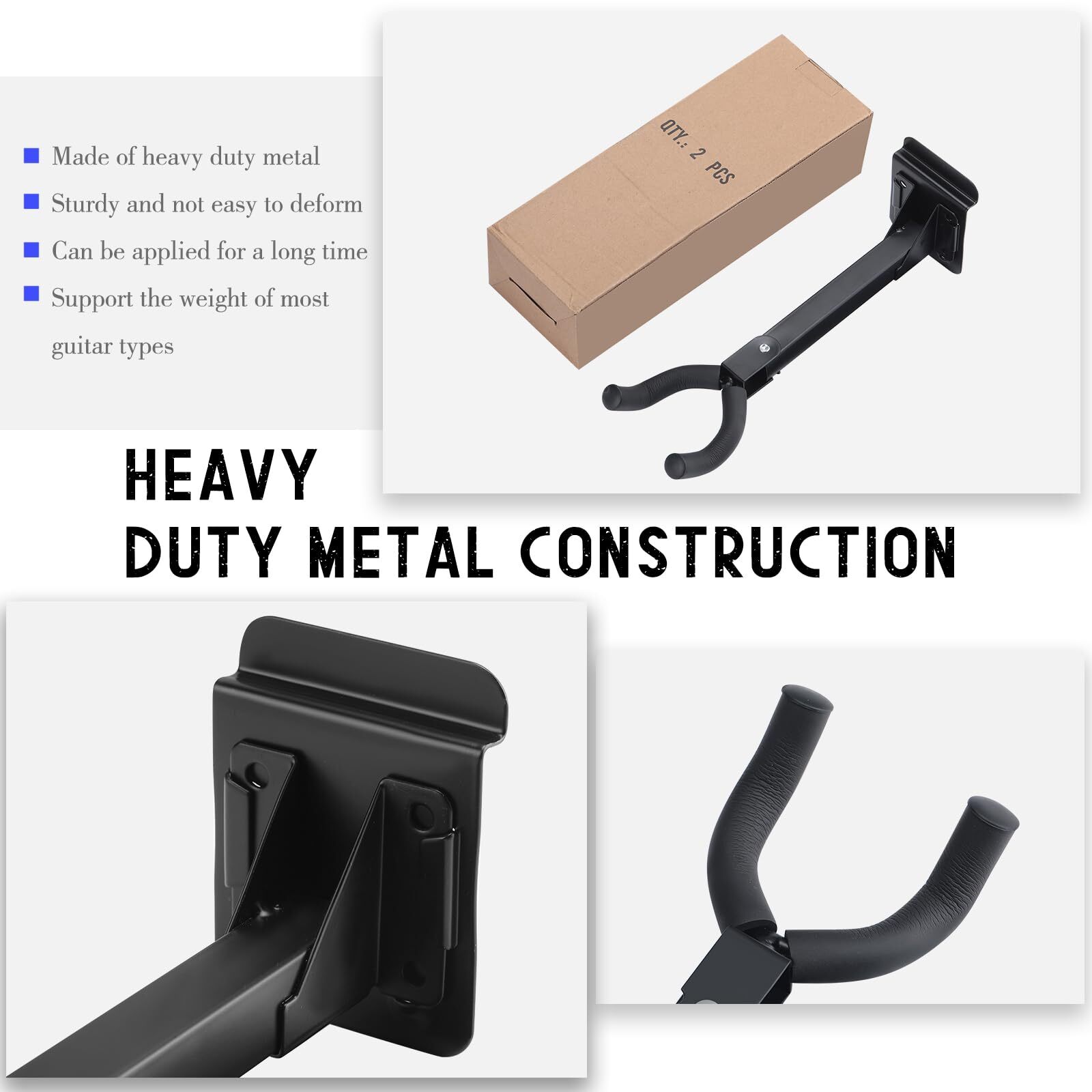 20 Pcs Guitar Hanger Wall Mount Guitar Hangers Hooks Holders with Slat Adapter