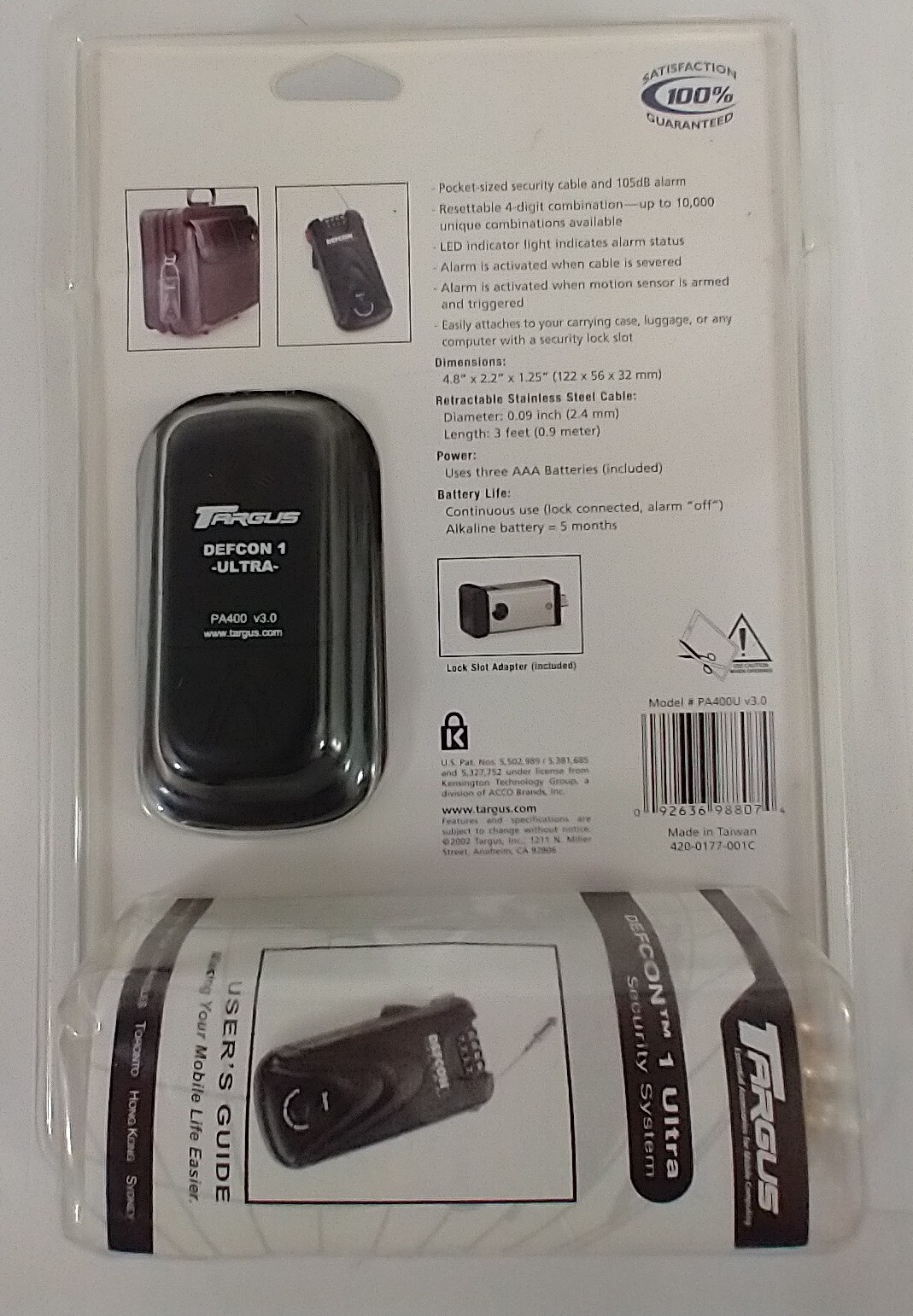 New Targus Defcon 1 Ultra Notebook Computer Security System WITH ALARM