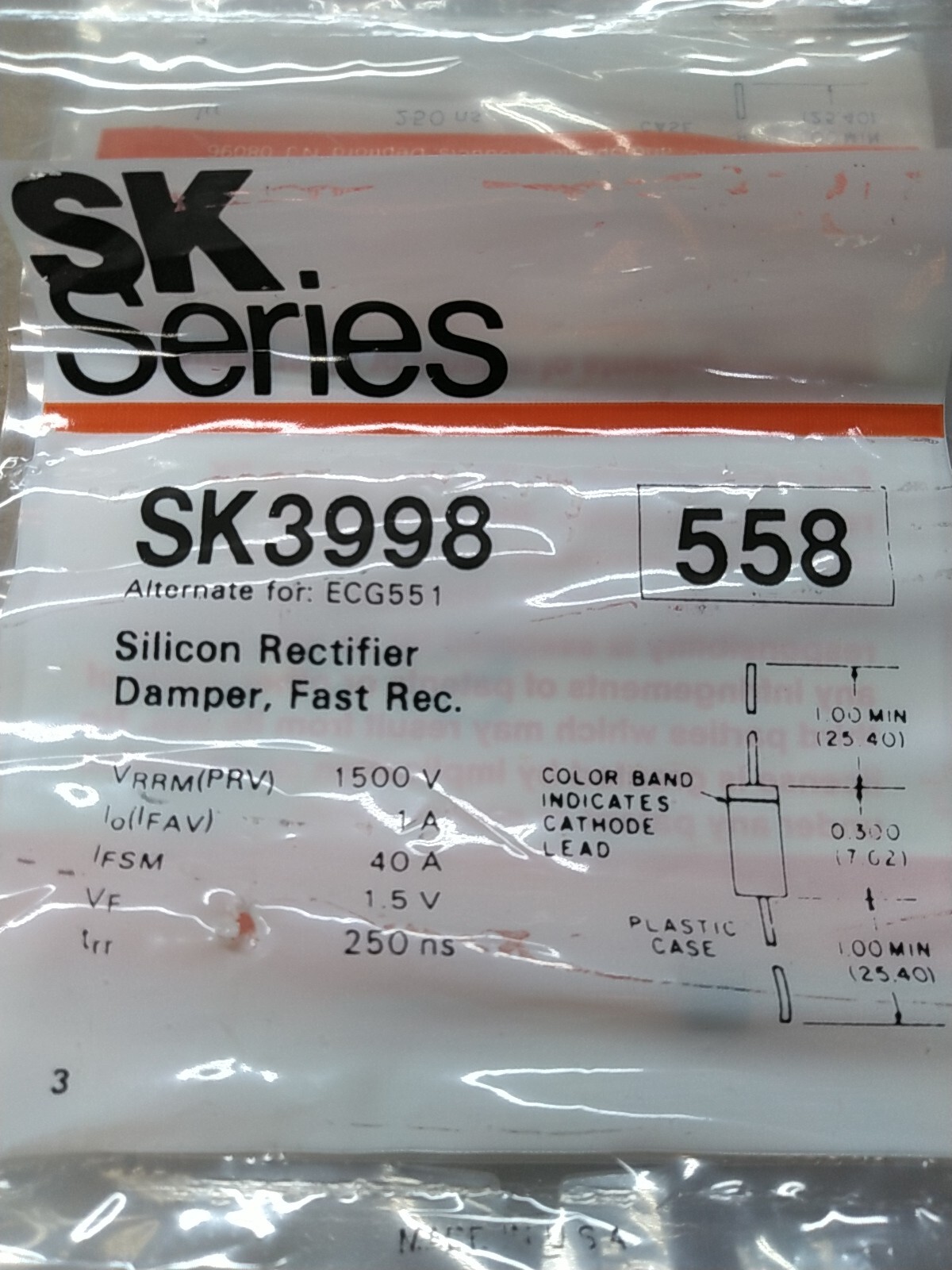 (Lot of 5) Thompson SK3998 Silicon Rectifier Damper