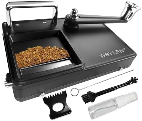 Manual Cigarette Rolling Machine with Storage, Dual-Track for 8mm Cigarettes, Bl