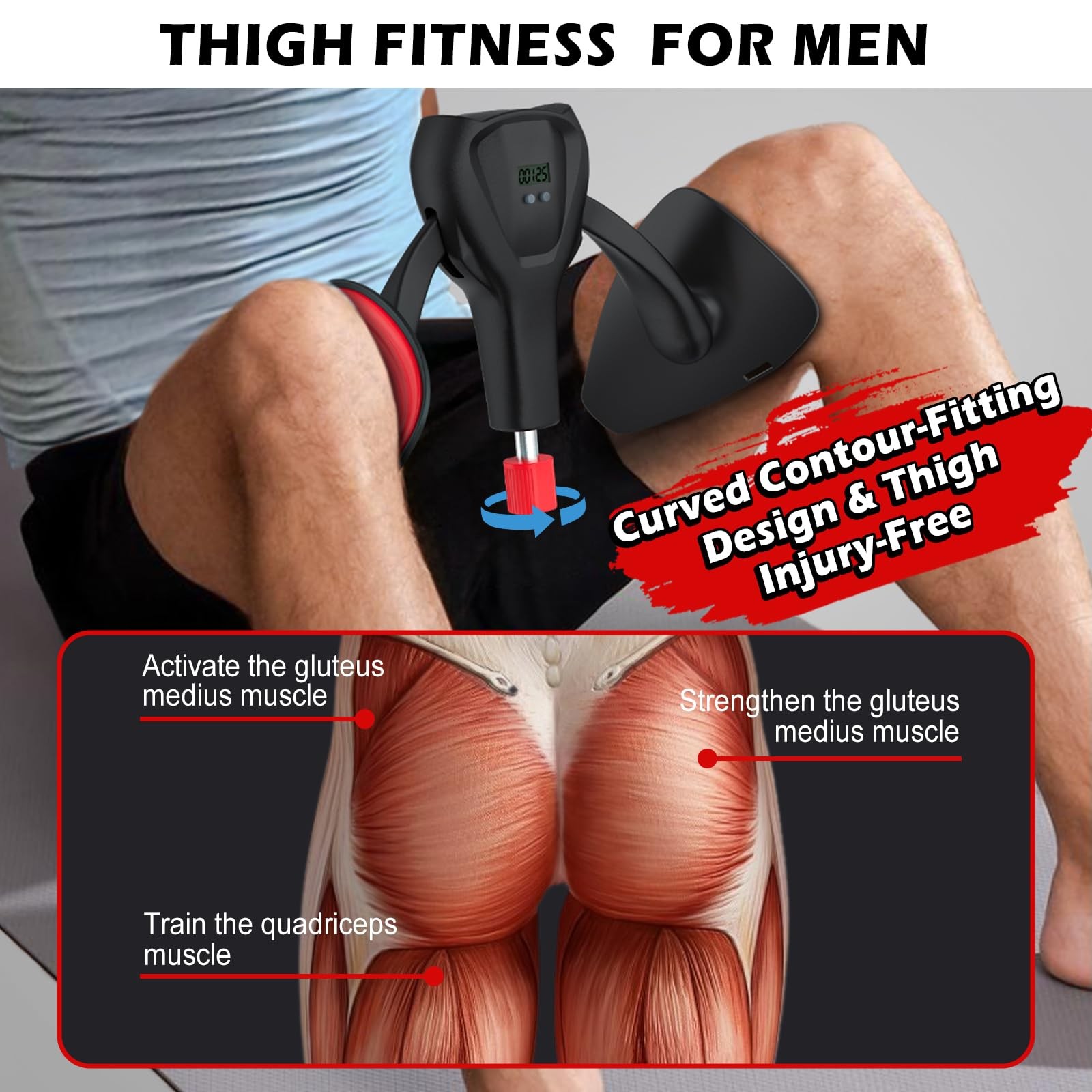 3rd Gen Thigh-Train 0-100 lbs Adjustable Resistance Inner Thigh Train Exercis...