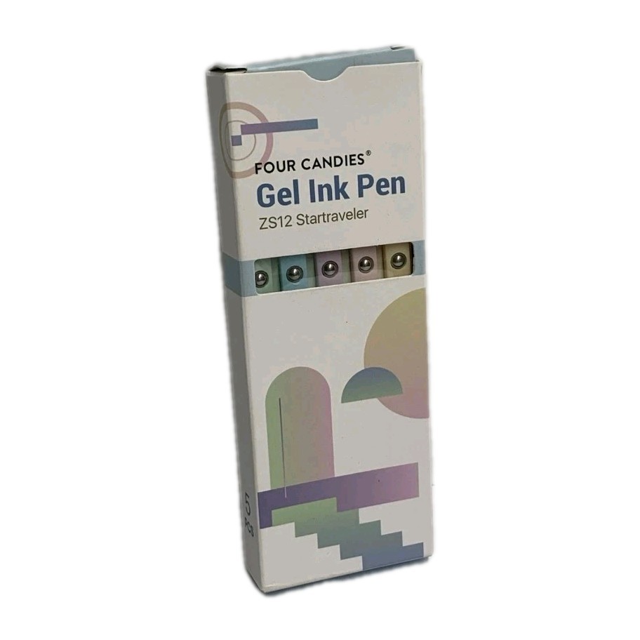 Four Candies Gel Pens, 5 Pcs 0.7mm Quick Dry Black Ink Pen Fine Point Smooth Wri