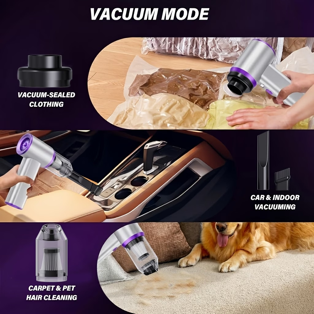 Home Wireless Vacuum Cleaner Mini Vacuum 4-In-1 Compressor Blower Pump Handheld