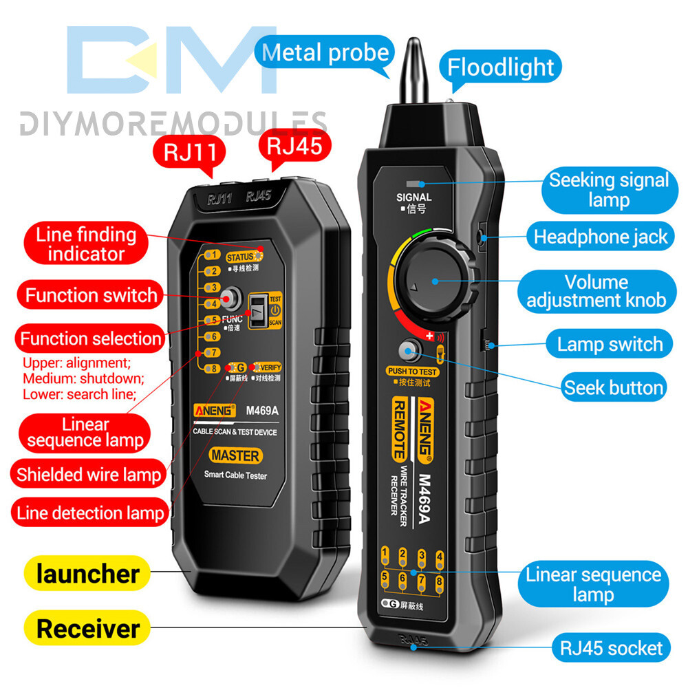 ANENG M469A Multifunctional Network Cable Tracker Networking Analyzer RJ45 /RJ11