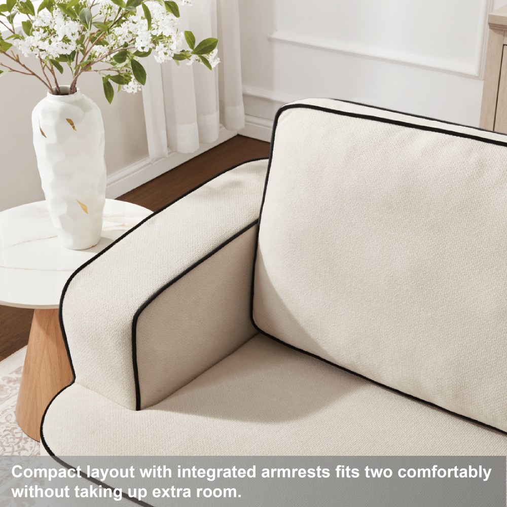 Integrated handrail double seating layout while comfortably accommodating2people
