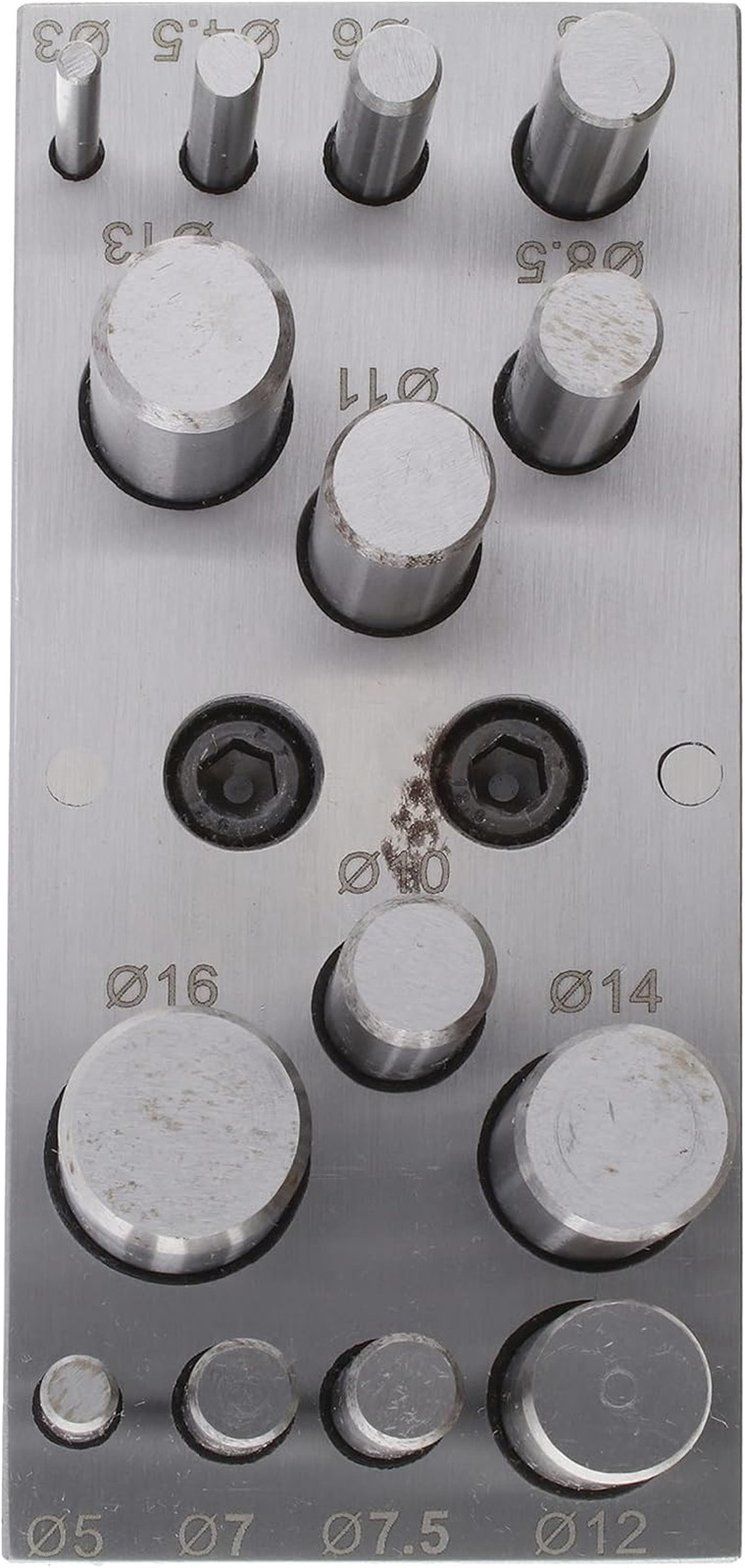 Steel Circle Disc Cutter Set with 14 Punches and Die. Tool for Cutting Accurate