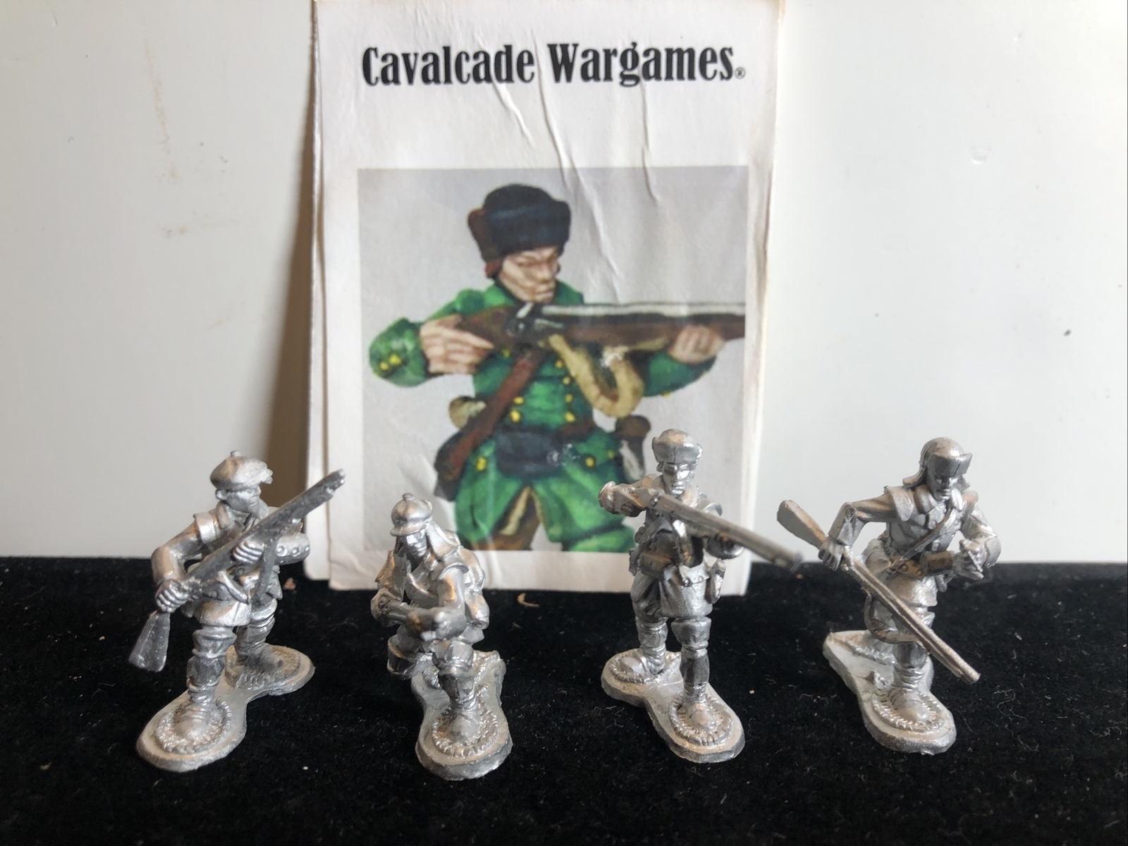 (4) Cavalcade War Games French Marines in Snowshoes Shooting 28mm Miniatures
