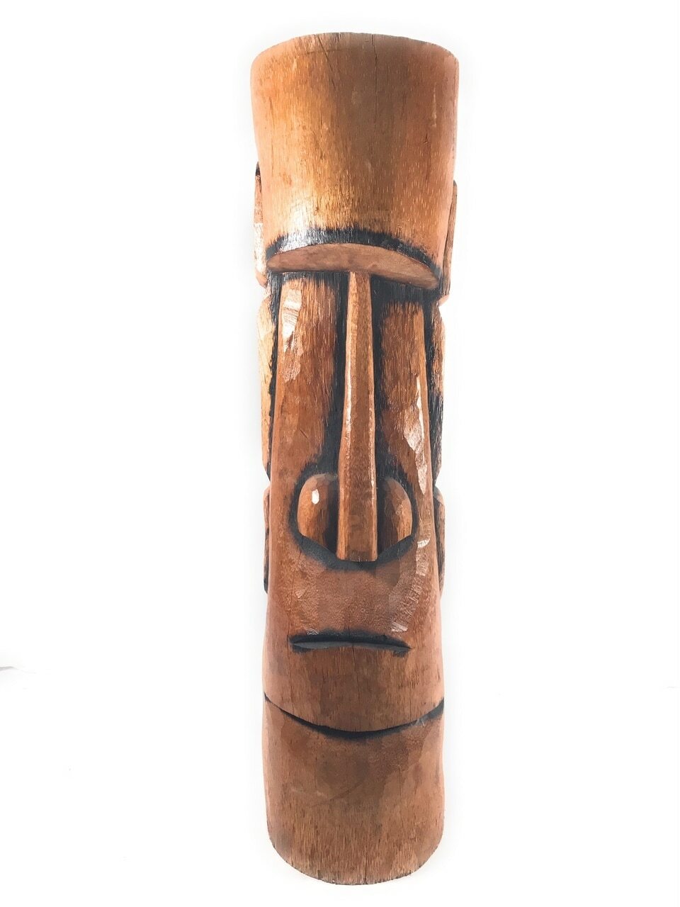 Easter Island Tiki Totem 40 inch - Burnt Finish - Outdoor Tiki Decor | #lbj30301