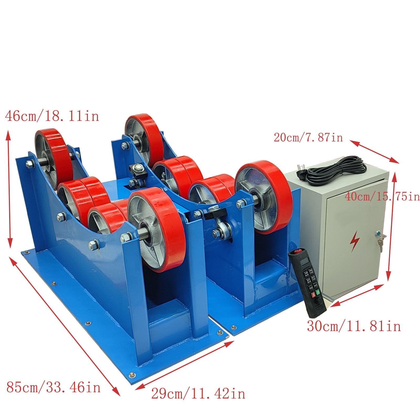 Pipe Welding Turning Roller 3T Adjustable Welding Rotator 220V Remote-controlled