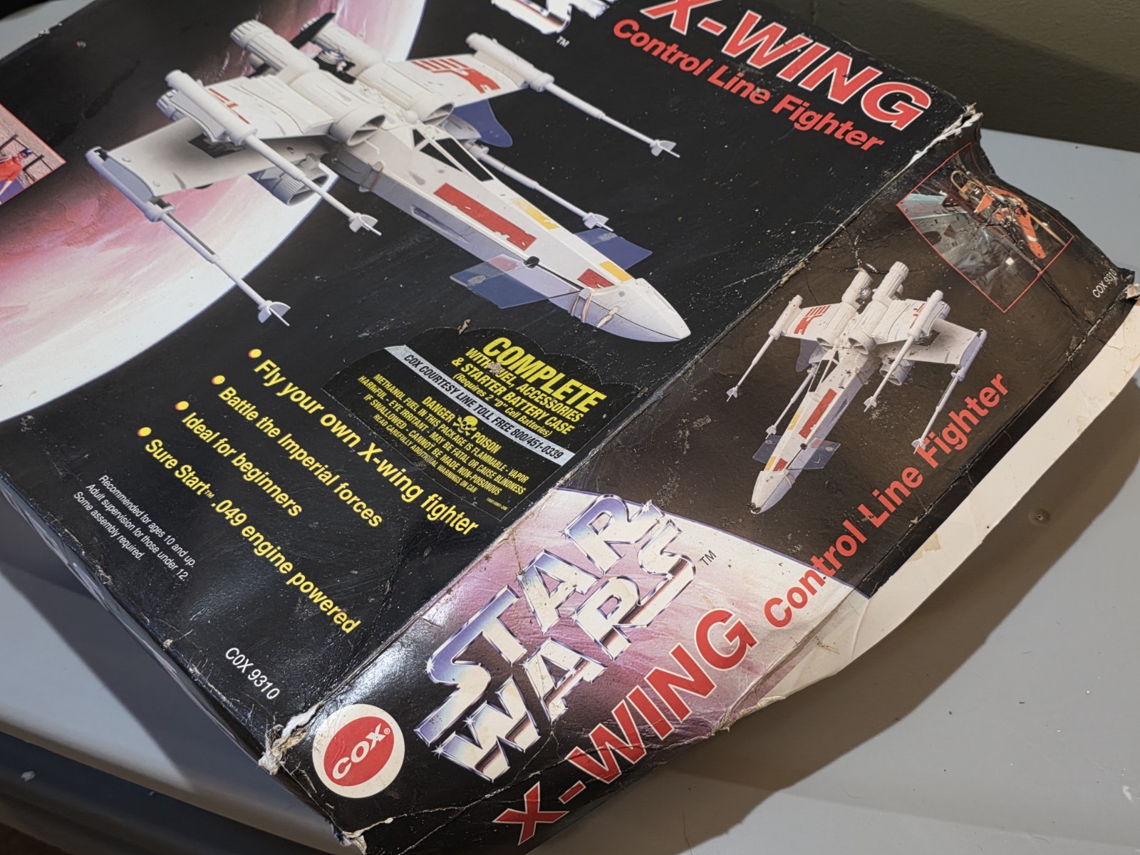 Cox Star Wars X-Wing Control Line Fighter Tether Plane 049 Engine 9310 Complete