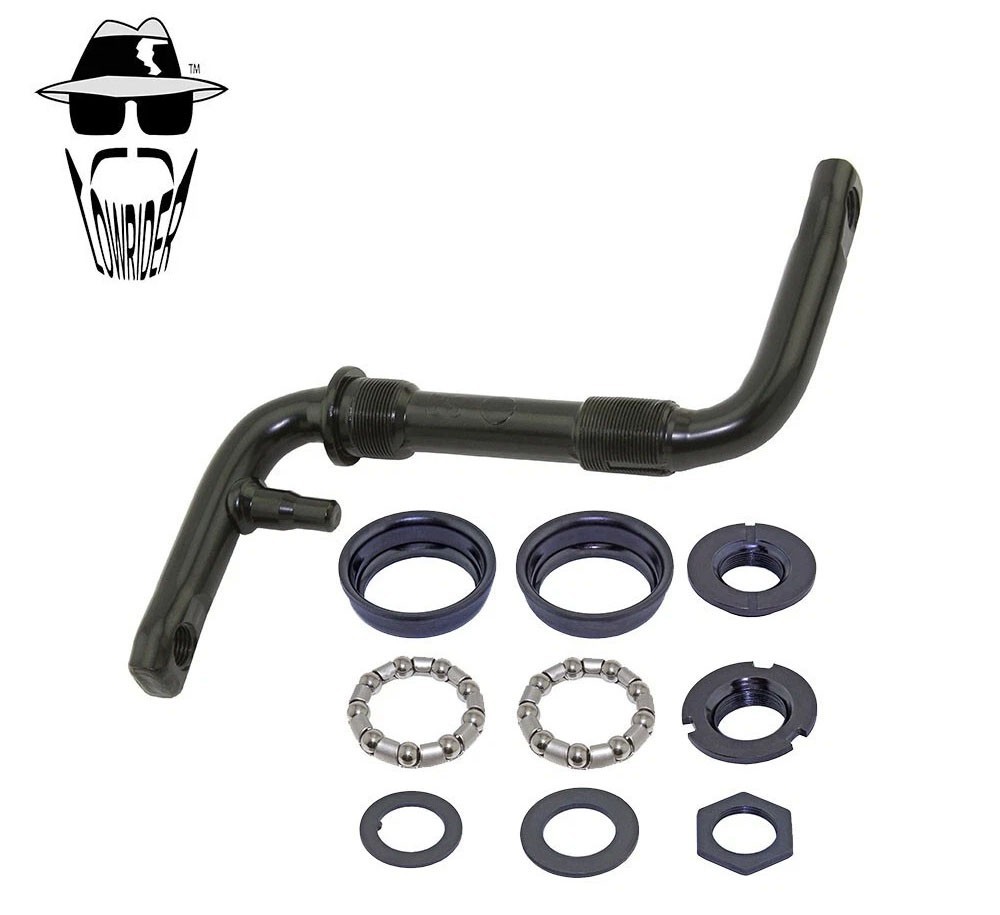 ORIGINAL LOWRIDER 1 Piece Crank 3" (76mm) Black – 1/2" Thread w/Bottom Bracket.