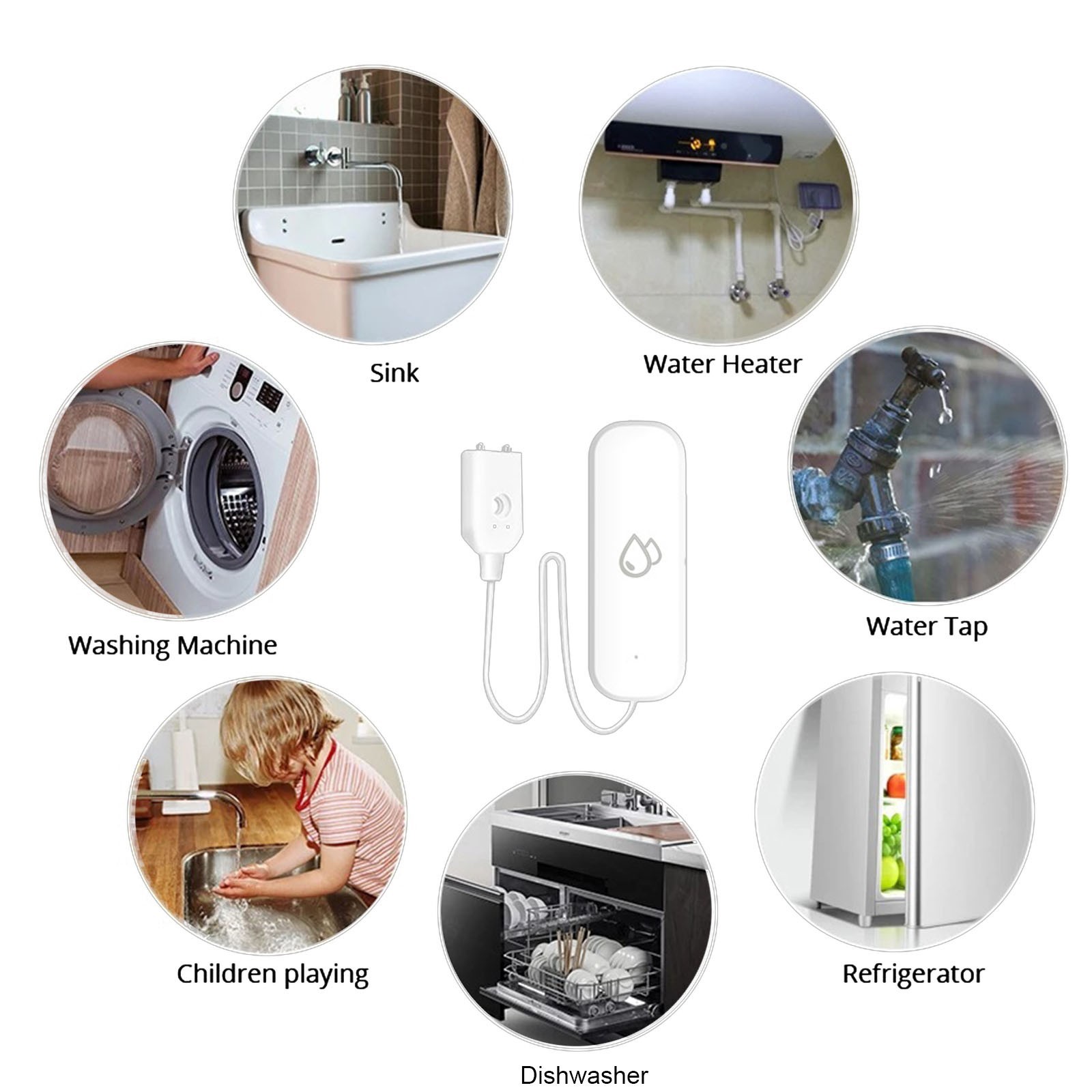 Water Sensor Leakage Alarm APP Control Bathroom And Basement Home Security