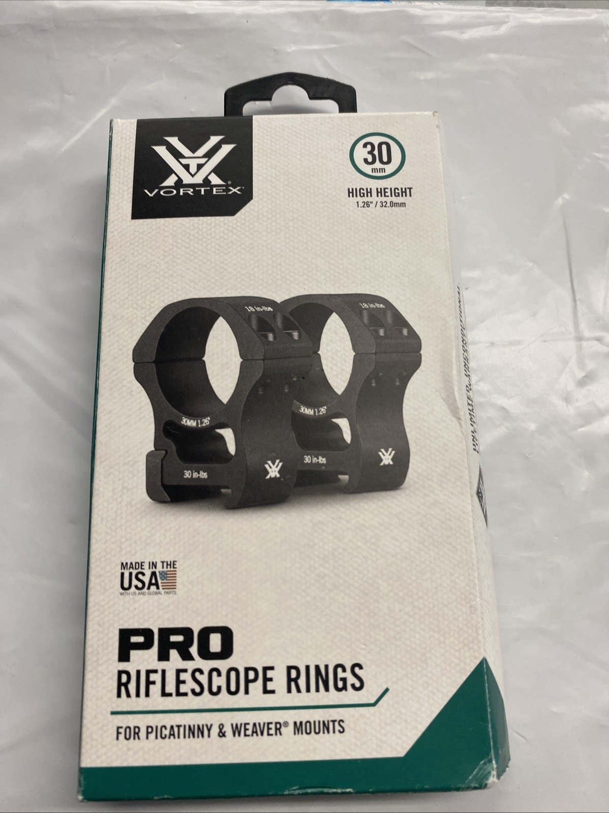 Vortex Optics Pro Series Rifle Scope Rings, 30mm High, Black - PR30-H