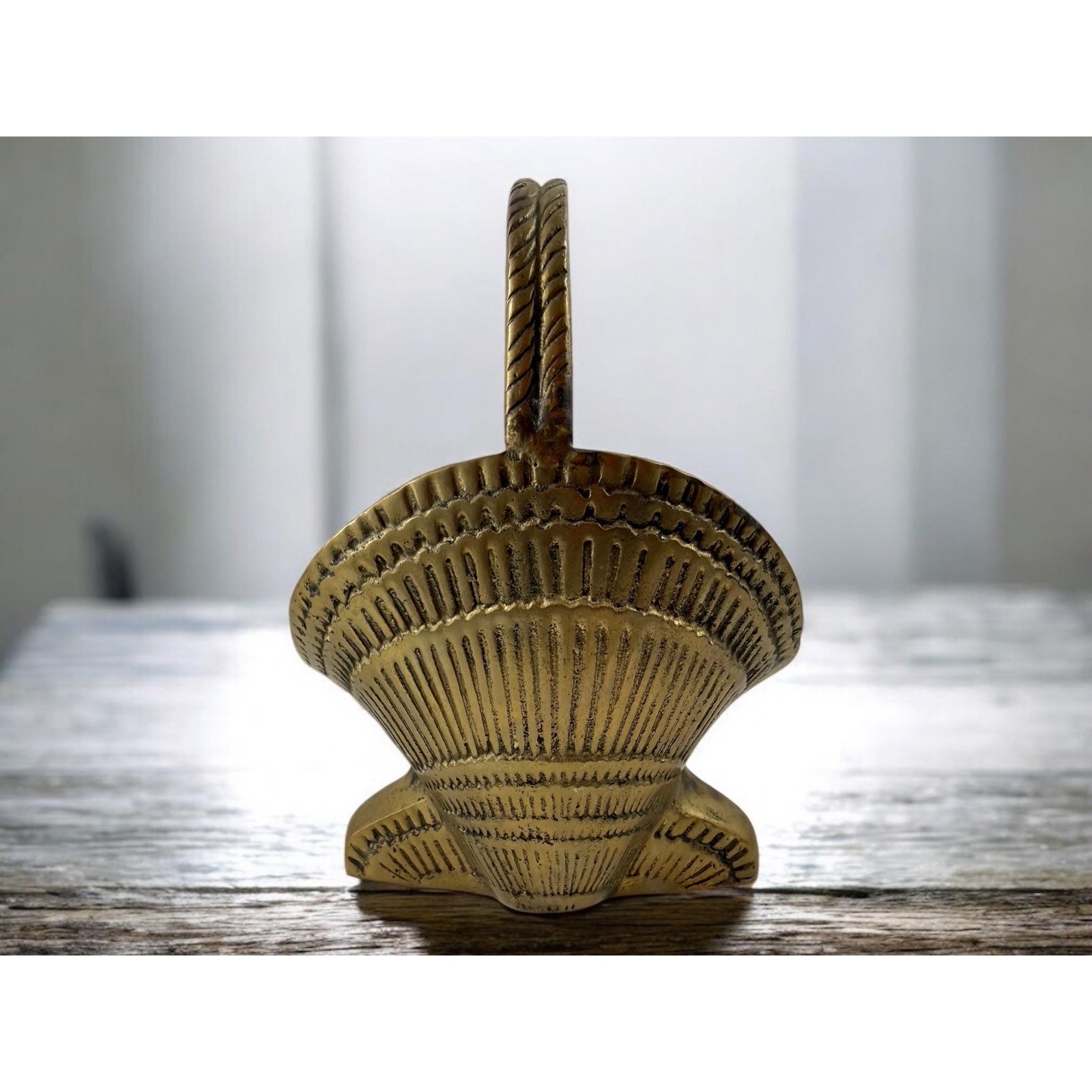 Vintage Shell Design Brass Basket