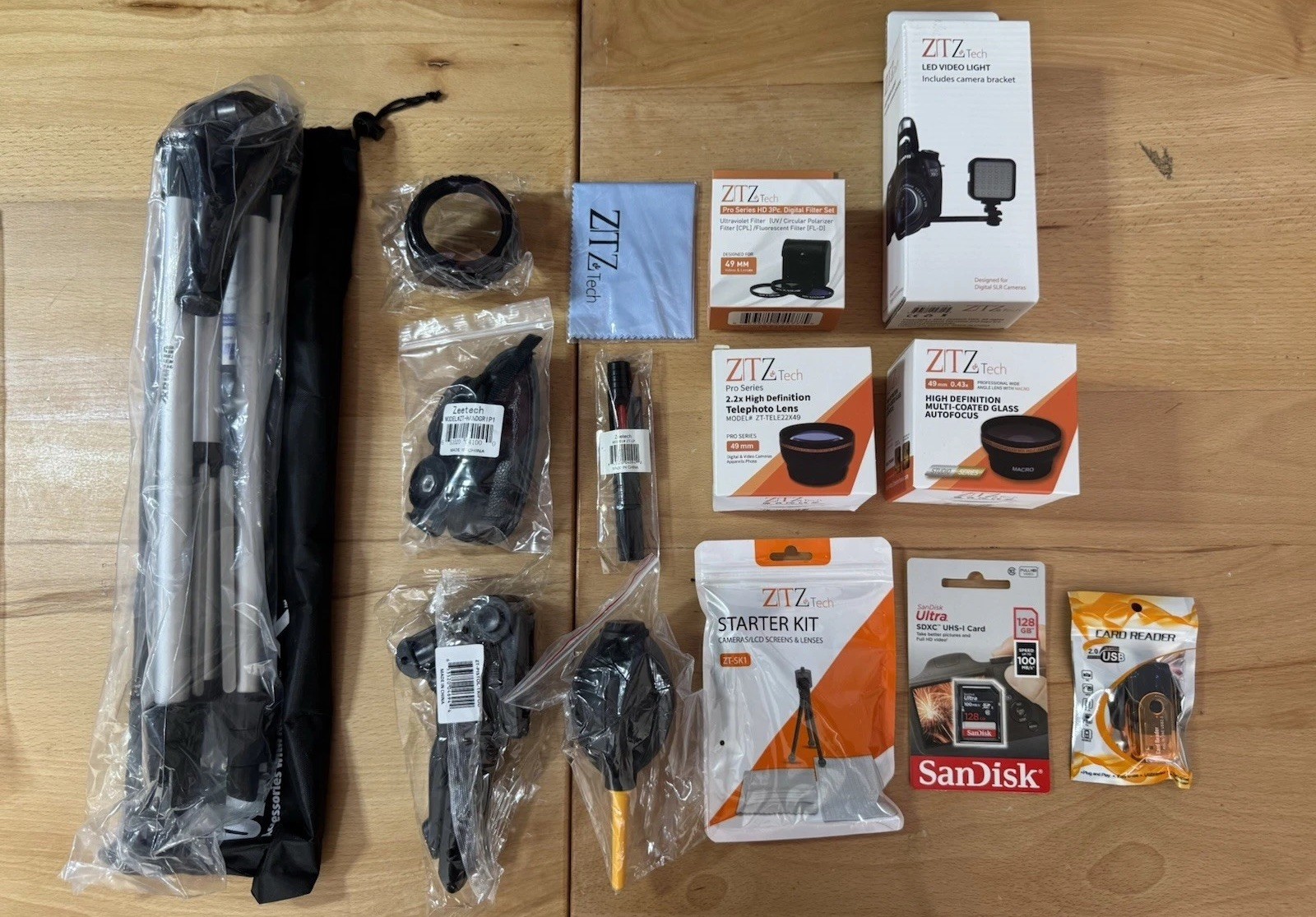 15-Piece 49mm Lens Mirrorless Camera Accessory/Starter Bundle (Canon EOS & More)